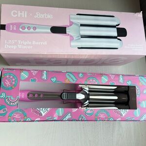 CHI x Barbie Triple Barrel Deep Waver - Pink and Silver
